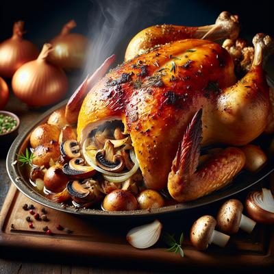 Image of Roast Chicken with Mushroom Onion Stuffing