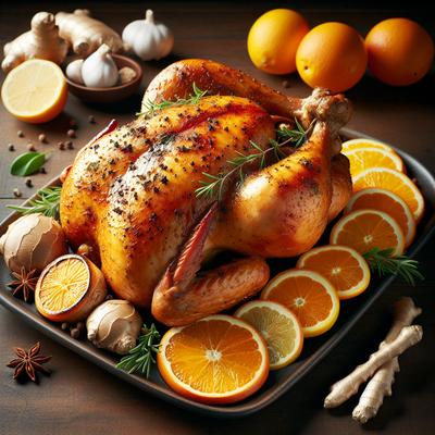 Image of Roast Chicken with Orange Lemon Ginger