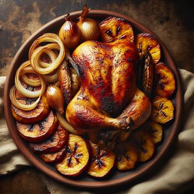 Image of Roast Chicken with Plantains and Onions