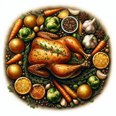 Image of Roast Cornish Game Hens with Vegetables