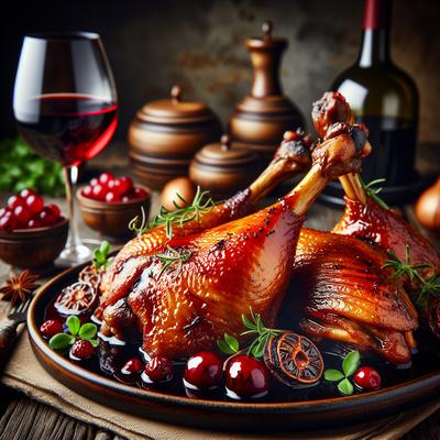 Image of Roast Duck Legs with Red Wine Sauce