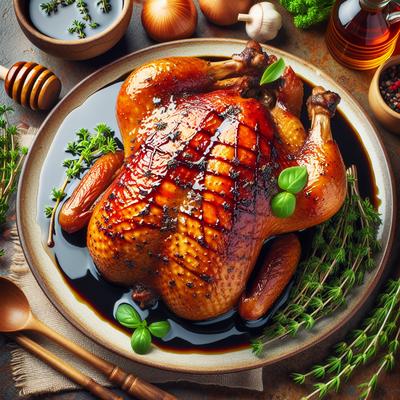Image of Roast Duck with Balsamic Vinegar Honey Glaze