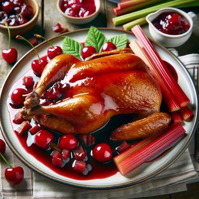 Image of Roast Duck with Cherry Rhubarb Sauce