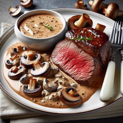 Image of Roast Fillet of Beef with Madeira Mushroom Sauce