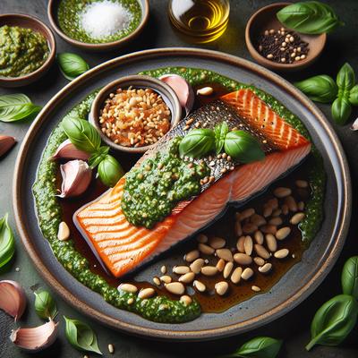 Image of Roast King Salmon with Pesto Glaze