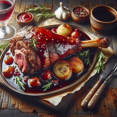 Image of Roast Leg of Lamb with Red Wine Gravy
