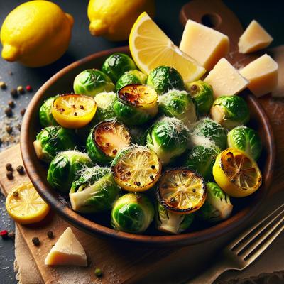 Image of Roast Lemon and Pepper Brussels Sprouts with Parmesan