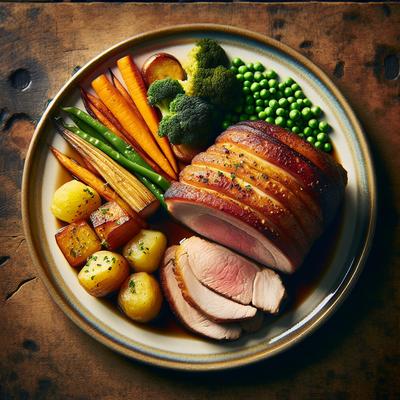 Image of Roast Loin of Pork with Five Vegetables