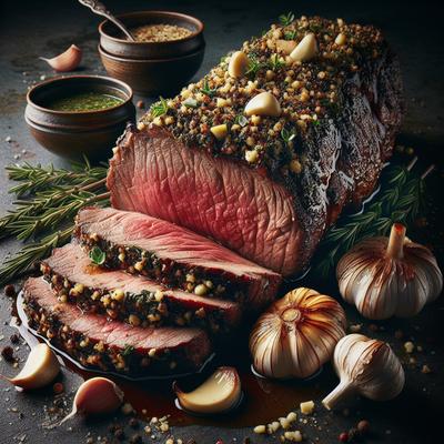 Image of Roast New York Strip Loin with Garlic Herb Crust