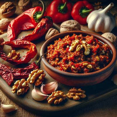 Image of Roast Pepper Spread with Walnuts and Garlic