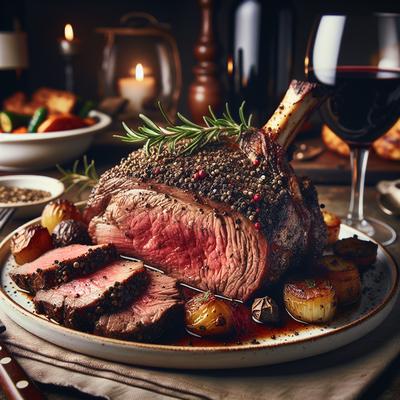 Image of Roast Peppered Rib Eye of Beef