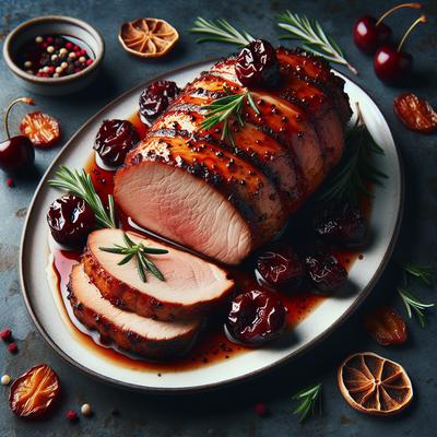 Image of Roast Pork Tenderloin with Dried Cherries and Rosemary