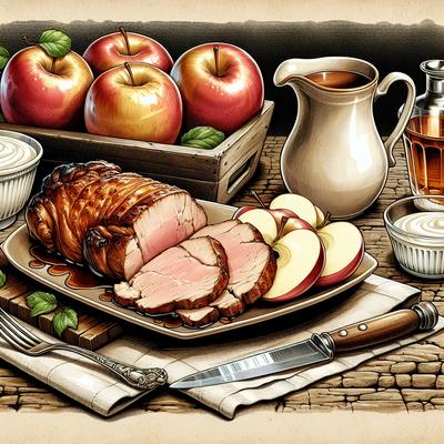Image of Roast Pork with Apples and Cream