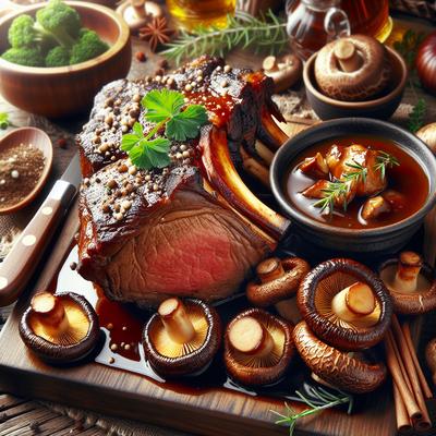 Image of Roast Prime Ribs of Beef with Shiitaki Pan Gravy