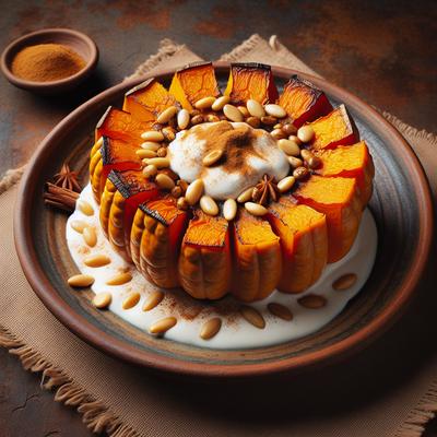 Image of Roast Pumpkin W Cinnamon Pine Nuts and Yoghurt