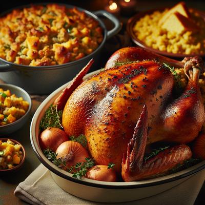 Image of Roast Turkey with Cornbread Stuffing