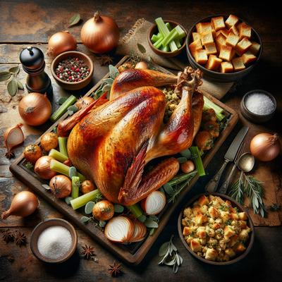 Image of Roast Turkey with Old Fashioned Bread Stuffing