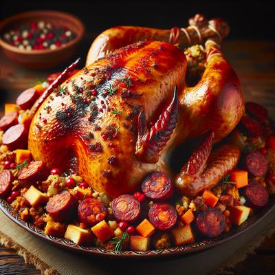 Image of Roast Turkey with Spicy Chorizo Stuffing