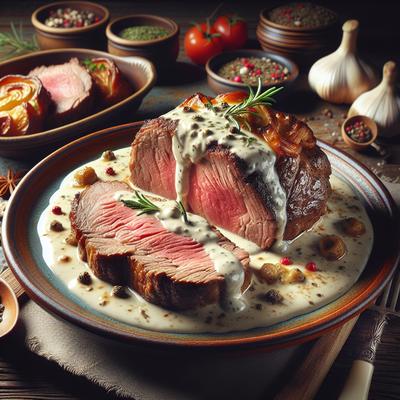 Image of Roast Veal with Cream Sauce Kalbsbraten Mit Sahnesosse