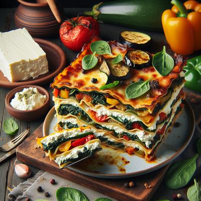 Image of Roast Vegetable Lasagne with Spinach and Ricotta