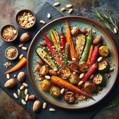 Image of Roast Vegetables with Pine Nut Crumble