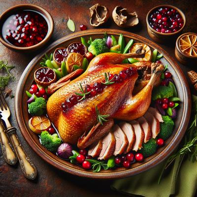 Image of Roast Wild Duck with Cranberry Sauce