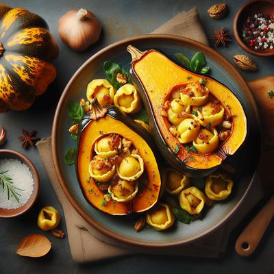 Image of Roasted Acorn Squash Stuffed and Cheese Tortellini