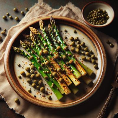 Image of Roasted Asparagus and Fried Capers