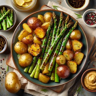 Image of Roasted Asparagus and Potatoes with Dijon Balsamic Vinaigrette