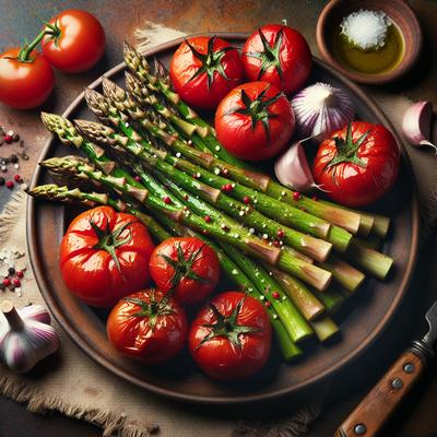 Image of Roasted Asparagus and Tomatoes