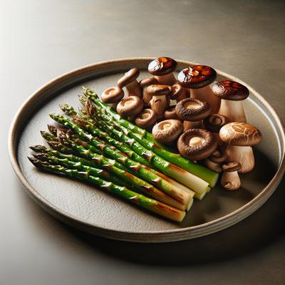 Image of Roasted Asparagus Shiitake Mushrooms