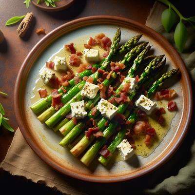 Image of Roasted Asparagus with Goat Cheese and Bacon