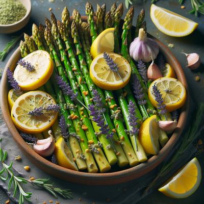 Image of Roasted Asparagus with Lavender Lemon and Garlic