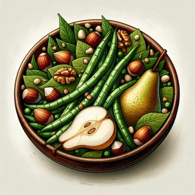 Image of Roasted Bean Pear and Hazelnut Salad