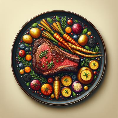 Image of Roasted Beef Rib Eye Root Vegetables