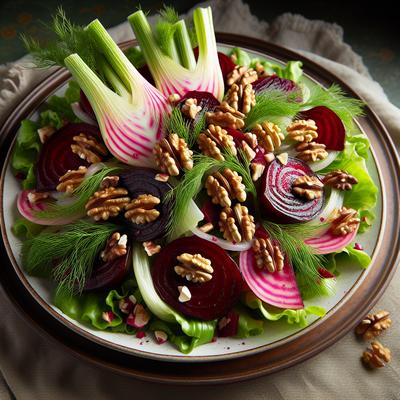 Image of Roasted Beet Fennel and Walnut Salad