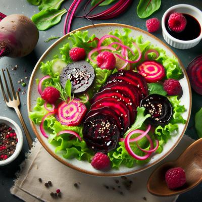 Image of Roasted Beet Salad with Raspberry Balsamic Vinaigrette