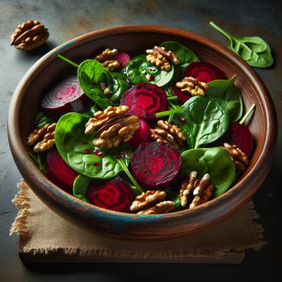 Image of Roasted Beet Spinach Walnut Salad