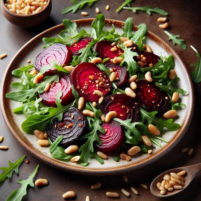 Image of Roasted Beets with Toasted Pine Nuts and Arugula