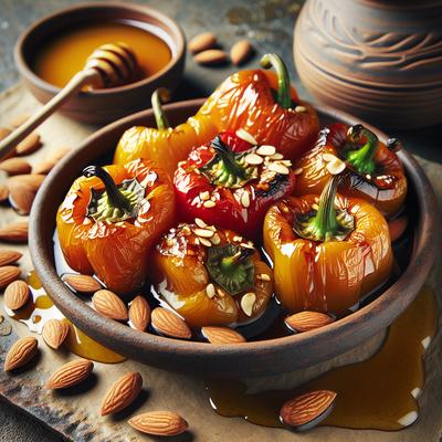 Image of Roasted Bell Peppers with Honey and Almonds