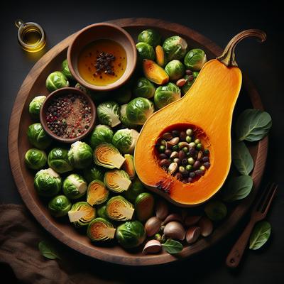 Image of Roasted Brussels Sprouts and Butternut Squash