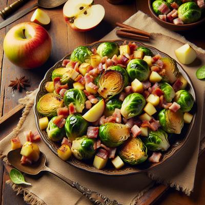 Image of Roasted Brussels Sprouts with Apple and Pancetta