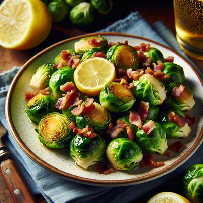 Image of Roasted Brussels Sprouts with Bacon and Lemon
