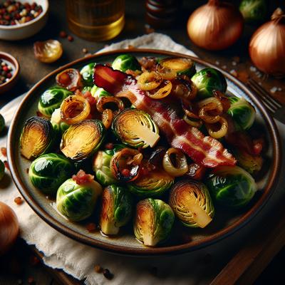 Image of Roasted Brussels Sprouts with Bacon and Shallots