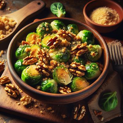 Image of Roasted Brussels Sprouts with Dijon Walnuts and Crisp Crumbs