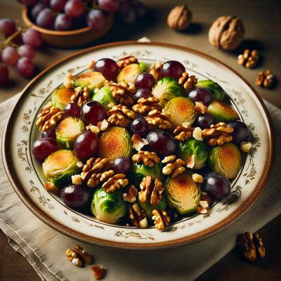Image of Roasted Brussels Sprouts with Grapes and Walnuts