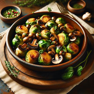Image of Roasted Brussels Sprouts with Mushrooms