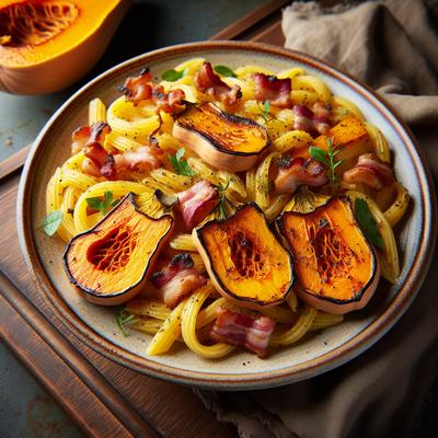 Image of Roasted Butternut Squash and Bacon Pasta