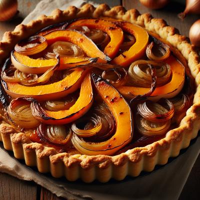 Image of Roasted Butternut Squash and Caramelized Onion Tart