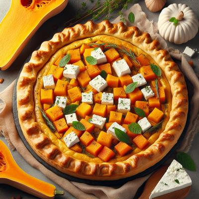 Image of Roasted Butternut Squash and Feta Pie